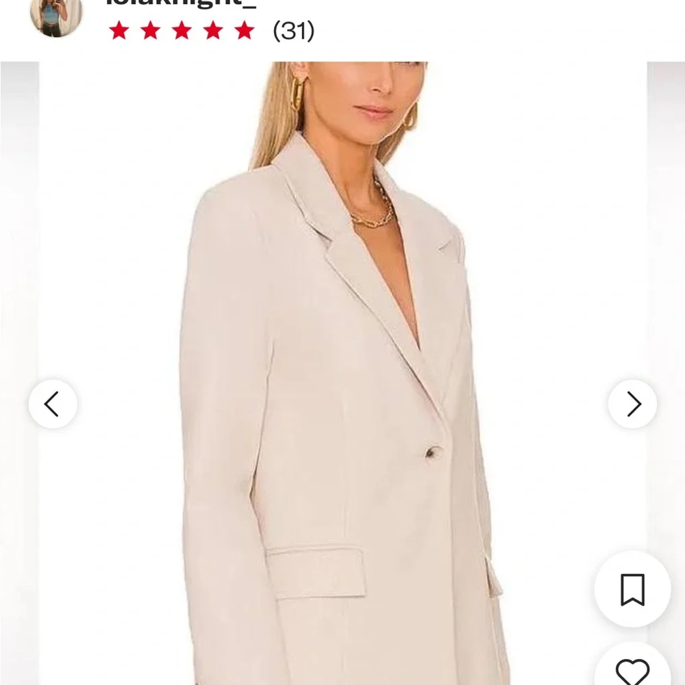 NWT WeWoreWhat Oversized Relaxed Tweed Blazer in Crème Brûlée size M - Picture 8 of 10